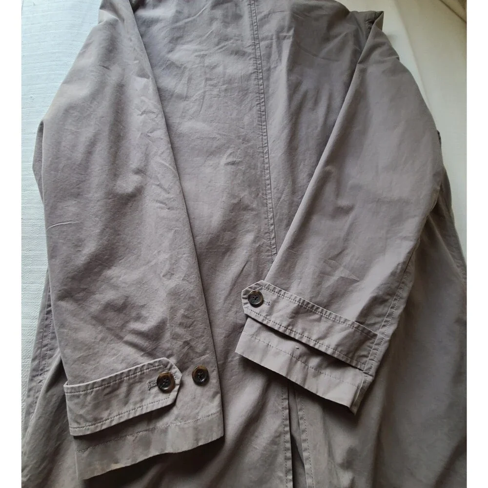 J Crew Sutherland Trench Coat Mens XL Gray Cotton Plaid Lined 2009 Y2K